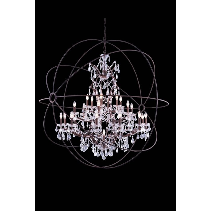 Rosdorf Park Mendelson 25 Light Dimmable Globe Chandelier Wayfair